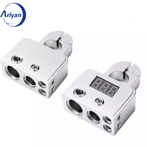 12V 24V 1 Pair Digital Voltmeter Car Battery Terminal Connectors 0/4/8 AWG Power Post Kit Suitable For Most Car Batteries ABT-0506